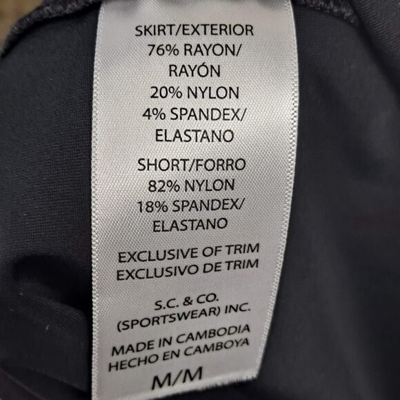 S.C.&Co. Size Medium Black White Skort Floral Leaves Pull On Style Front Pockets - Picture 8 of 9